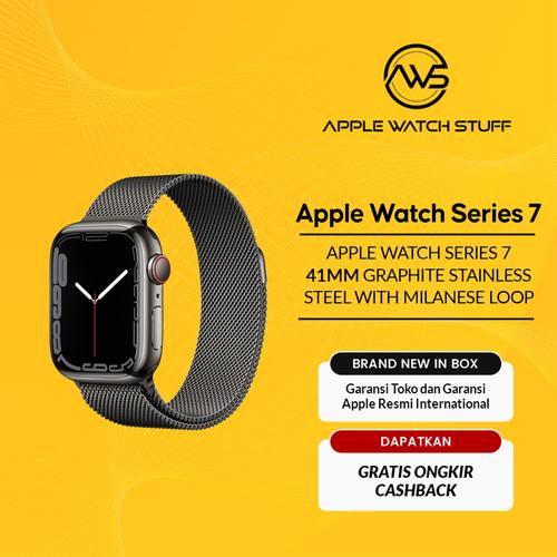Jual Apple Watch Series 7 41mm Graphite Stainless Steel with Milanese Loop  - Jakarta Barat - applewatchstuff | Tokopedia