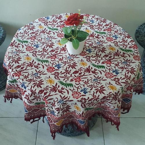 Jual Taplak Meja Batik Bundar | Taplak Meja Bulat Batik Cap Motif ...