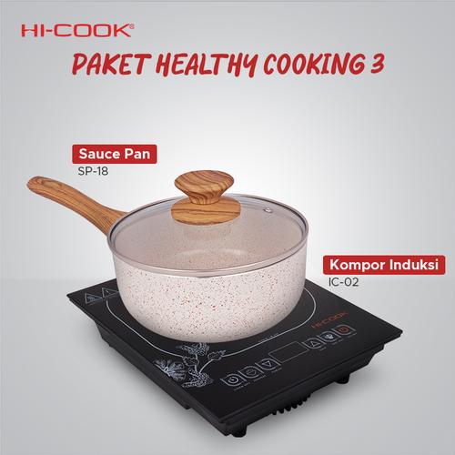 Gambar Healthy Cooking 3 (Kompor Induksi IC02 + Sauce Pan Anti Lengket SP-18) dari Hi-Cook Official Jakarta Barat Tokopedia