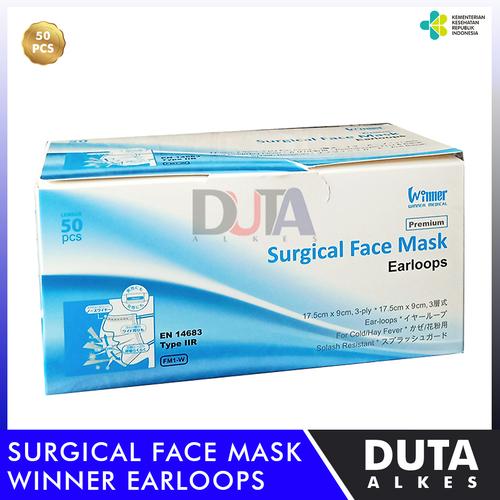 Jual Masker 3ply Surgical Face Mask Premium Earloops Winner Medical