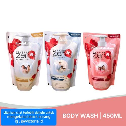 Jual ZEN BODY WASH SABUN MANDI CAIR REFFIL 450ML CLEANSER BADAN / TUBUH