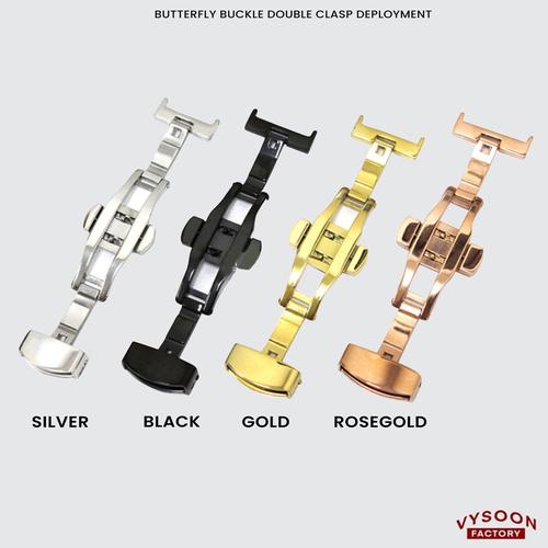 Jual Buckle Jam Automatic Push Button Butterfly Clasp 14mm 16mm 18mm ...