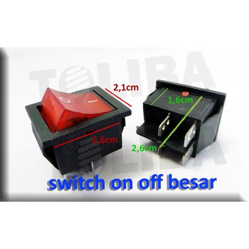 Jual Saklar Switch On Off kotak Besar 4 Kaki 4 pin Warna Merah - Kota ...