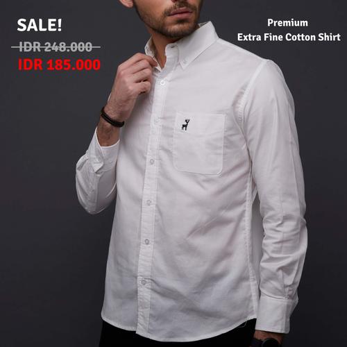 Jual White Premium Fine Cotton Shirt 