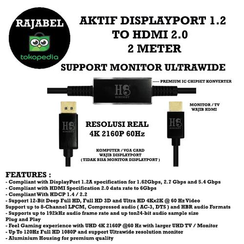 To HDMI 2.0 2160P @ 60 Hz Active Cable 