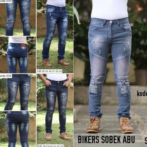 Jual NEW CELANA JEANS PRIA SOBEK LUTUT 