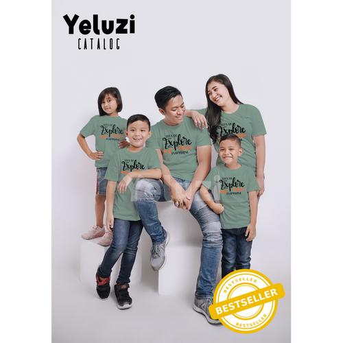 Gambar Kaos couple sarimbit keluarga Explore hijau semen - S anak dari yeluzi Kab. Bandung Tokopedia
