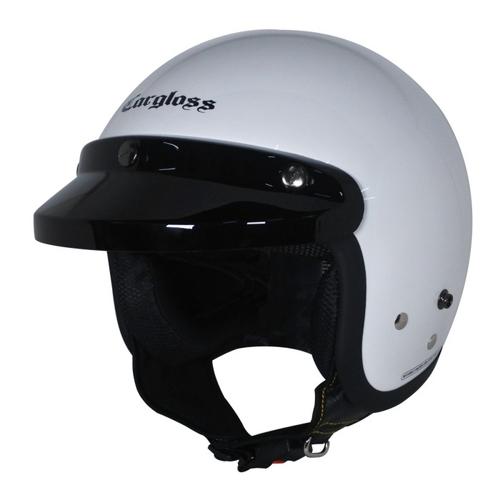 Promo Cargloss CF Retro Army Helm Half Face SP. Whity White grosir L Kab. Bogor