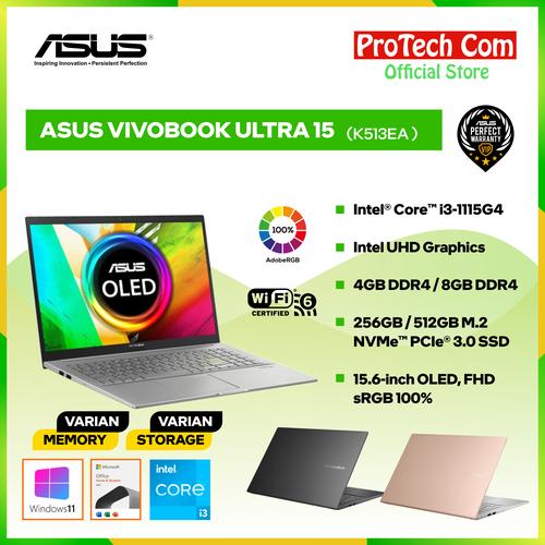 Gambar ASUS VIVOBOOK ULTRA 15 K513EA i3-1135G4 4GB 256GB 15.6" OLED OHS W10 - 4GB 256GB OLED dari Protech Computer Jakarta Pusat Tokopedia