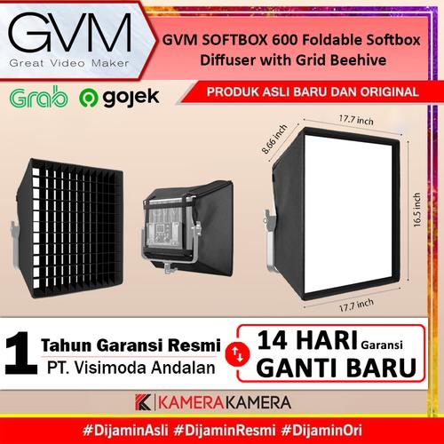 Promo GVM SOFTBOX 600 Foldable Softbox Diffuser with Grid Beehive Cicil ...