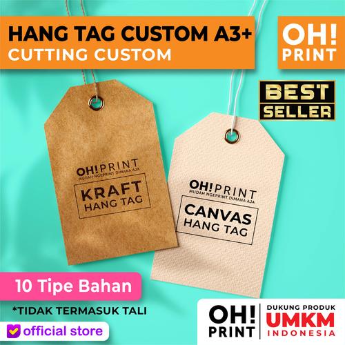 Gambar Cetak Hang Tag Custom - Label Hang Tag - A3+ Bahan Variasi - Art Carton 260, Cetak 1 Sisi dari OH! Print Kota Tangerang Selatan Tokopedia