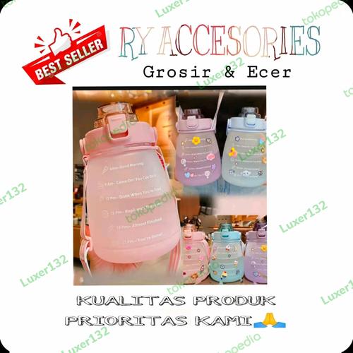 Jual Bitol Air Minum 1300ml Botol Viral Gradasi Pelangi Ombre1.3 Liter ...