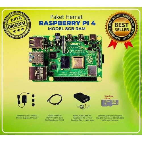 Gambar Paket Hemat Raspberry Pi4 8GB RAM dari 2R Hardware & Electronic Kota Surabaya Tokopedia