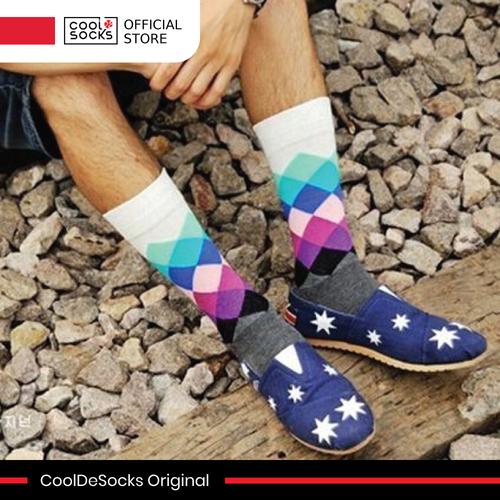 Gambar CoolDeSocks Original | Kaos Kaki Fashion - Checkered Blue Purple dari CoolDeSocks undefined Tokopedia