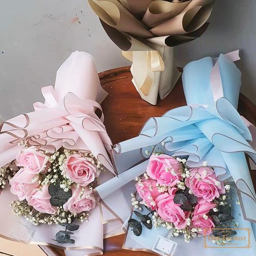 Gambar HER.FLORIST 5PCS Premium Soap Bouquet / Buket Bunga Sabun - Pink muda dari Her.Florist Kota Tangerang Selatan Tokopedia