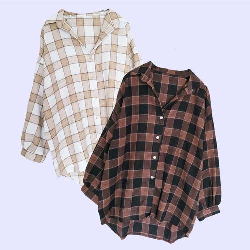Jual IP2246 FLANNEL SHIRT - BLUE 