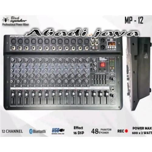 Jual power mixer black spider mp12 12 channel garansi resmi original