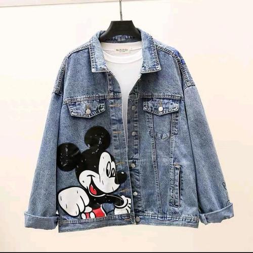 Jual disney jaket jeans wanita/jaket 