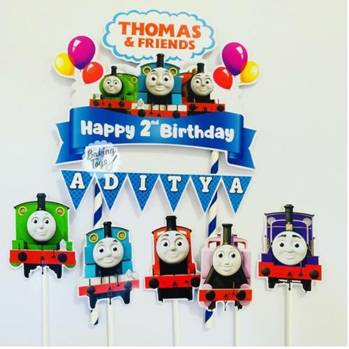 Jual Topper Cake Tusukan Hiasan Kue Ulang Tahun - Thomas Kereta