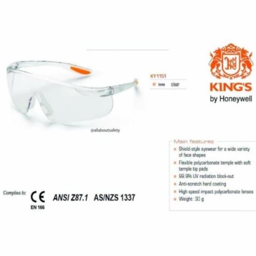 Jual Kacamata safety KING KY1151 King's safety glasses kacamata kerja