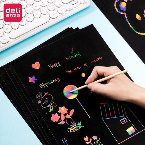Jual DELI 3242 ART SCRATCH PAPER RAINBOW PAINTING PAPER KERTAS GAMBAR ...