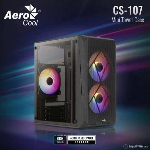 Gambar AEROCOOL CS107 3FAN FRGB MATX ACRYLIC SIDE PANEL dari silicon ONE Computer Kota Bandung Tokopedia