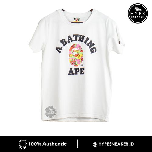 Gambar Kaos BAPE A Bathing Ape College Flower Pink White Tshirt 100% ORIGINAL - XS dari HYPESNEAKER.ID Kota Salatiga Tokopedia