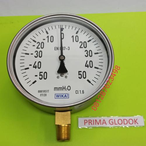 Jual Compound gauge 50 to 50mm H20 wika/pressure Vacum gauge wika 6inch