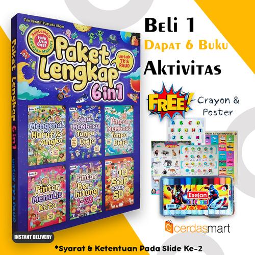 Gambar BUKU ANAK TK PAUD PAKET LENGKAP 6 IN 1 dari cerdas media Kota Depok Tokopedia