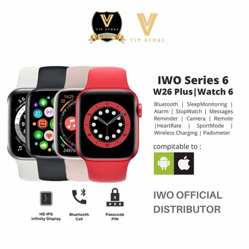Jual SMART WATCH IWO W26 / Watch 6 JAM TANGAN PINTAR TAHAN AIR - W26+PINK -  Jakarta Pusat - VIP Watch Jakarta | Tokopedia