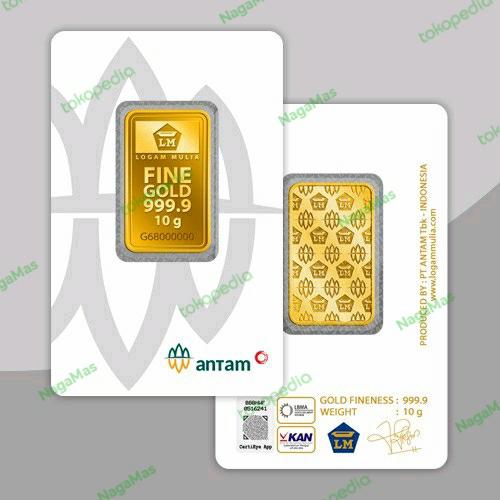 Gambar LOGAM MULIA (LM), EMAS BATANGAN ANTAM 10 GRAM dari NagaMas Jakarta Utara Tokopedia