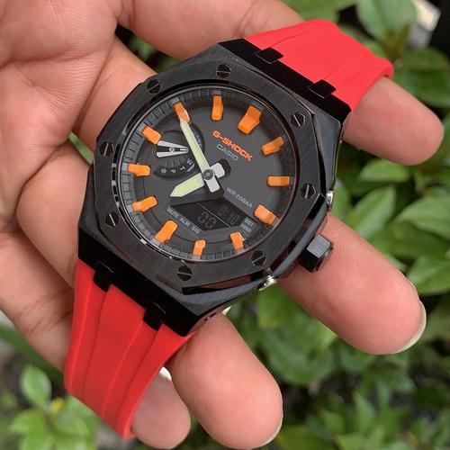 Jual Jam Tangan Pria GShock GA 2100 Orange Original Gen4 Black Red