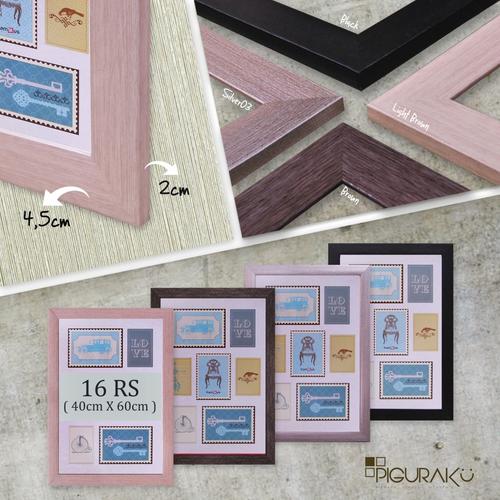 Jual 16RS (40x60cm) Frame Minimalis Pigura Bingkai Foto 4,5 CM 4502 Black Kota