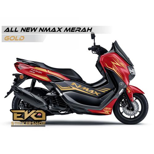 Jual STIKER ALL NEW NMAX MERAH CUTTING STICKER RACING - Hitam Putih