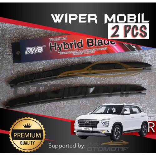 Jual WIPER HYUNDAI CRETA RWB HYBRID GRAPHITE / WIPER CRETA 2 PCS Kab