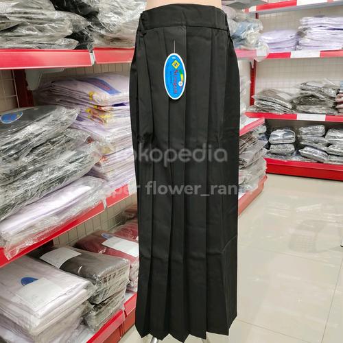 Jual Rok Hitam Seragam Sekolah / Rok Rempel Panjang Hitam Seragam SMP ...