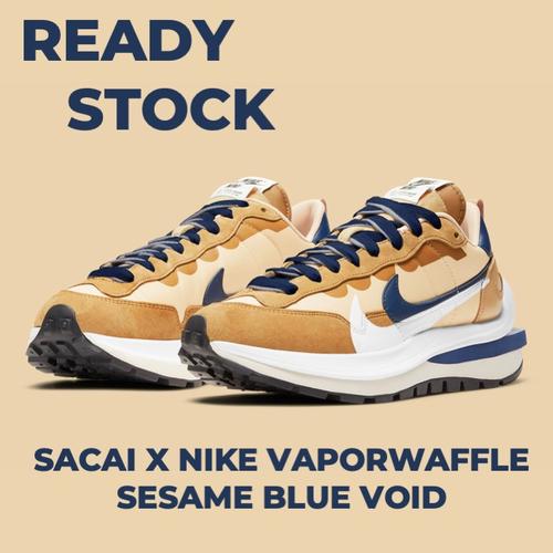 sacai x nike vaporwaffle sesame and blue void