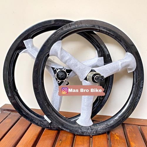 Jual wheelset carbon 3 spoke discbrake 