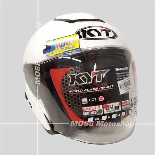 Jual Helm KYT Kyoto Solid White Putih Polos Halfface Original Kota Surakarta MOSS
