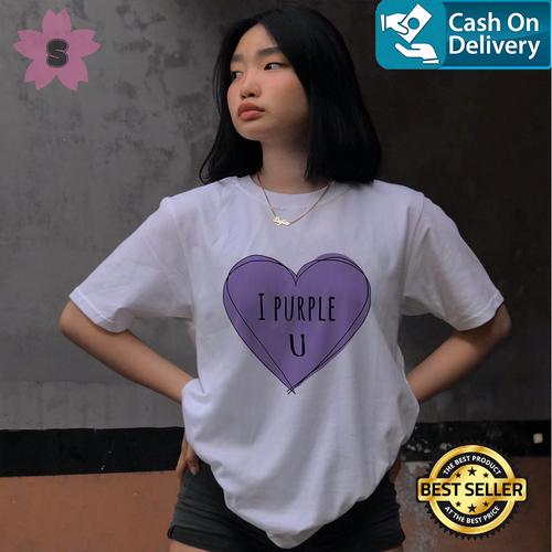 Jual KAOS T-SHIRT WANITA PRIA I PURPLE 
