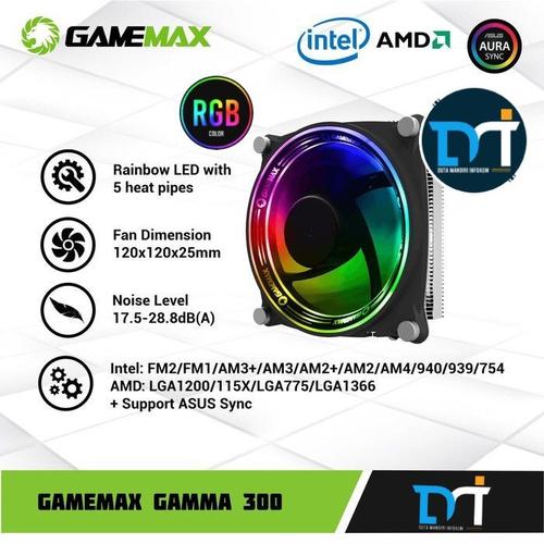 Jual Gamemax Gamma 300 Rainbow ARGB Low Profile Air CPU Cooler Intel