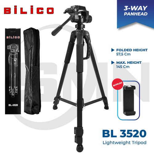 Gambar TRIPOD BILICO BL 3520 KAMERA DSLR HANDYCAM MIRRORLESS PLUS HOLDER HP - Hitam dari SMN Official Jakarta Barat Tokopedia