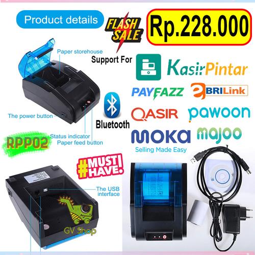 Gambar Mini Thermal Printer Bluetooth EPPOS EP-RPP02 58mm Support Mokapos dari Kisjaf Technology Jakarta Barat Tokopedia