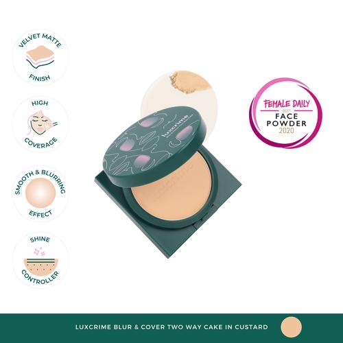 Gambar Luxcrime Blur & Cover Two Way Cake in Custard dari luxcrime Jakarta Timur Tokopedia