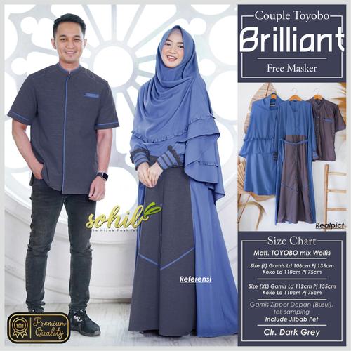 Gambar Couple Syari Baju Muslim Briliant Model Terbaru Toyobo Wolfis - mustard, L dari Laika Outfit Kab. Klaten Tokopedia