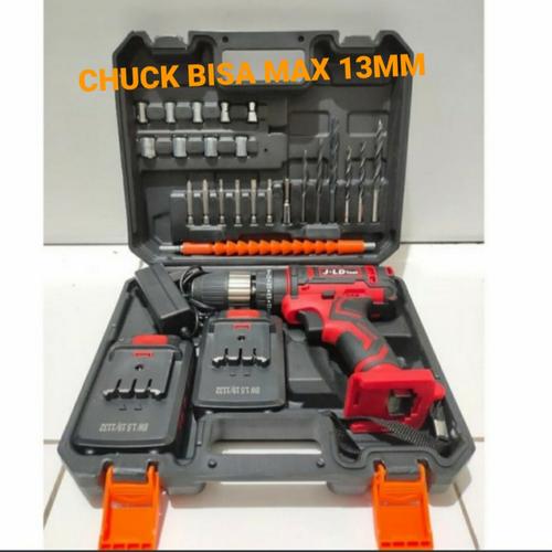Jual BOR CORDLESS JLD 36V BATERAI IMPACT DRILL KEPALA BOR 10MM