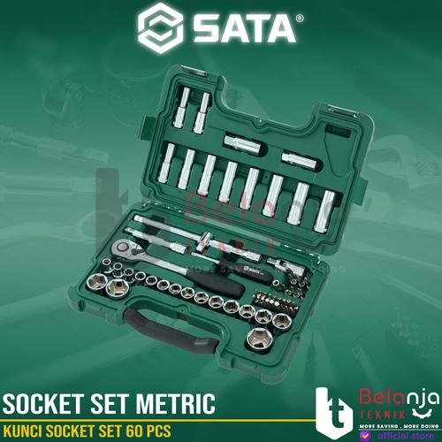 Promo Sata Kunci Socket Set 60 PCS 1/2 Inch 09007 DR 6 PT Socket Set ...