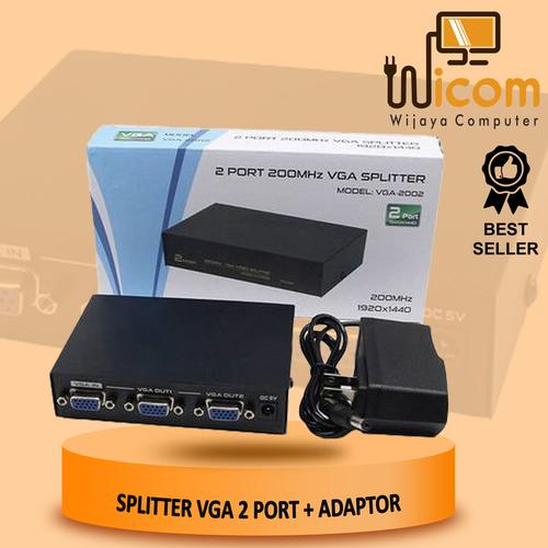 Promo VGA SPLITTER 2 PORT + ADAPTOR ( 1 