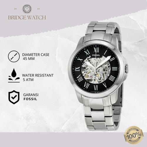 Promo Jam Tangan Fossil Grant Automatic Pria Analog Silver