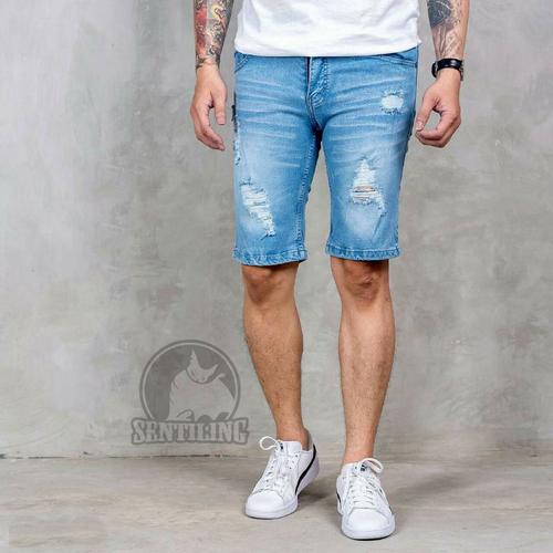 Gambar TERBARU 2022 BISA COD | Celana Jeans Pendek Pria Sobek Dewasa Denim Mo dari SENTILING Kab. Pekalongan Tokopedia